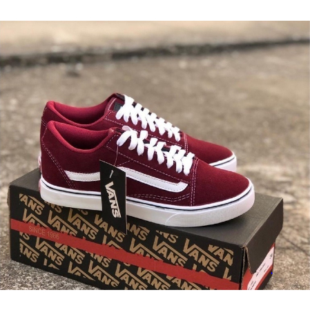 Tenis Vans Old Skool Tradicional Bordô Retro Feminino Masculino Promoção