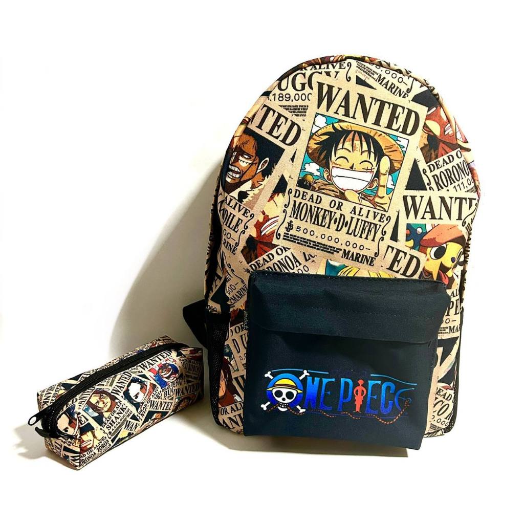 Kit mochila e estojo escolar one piece poster de procurados recompensa ...