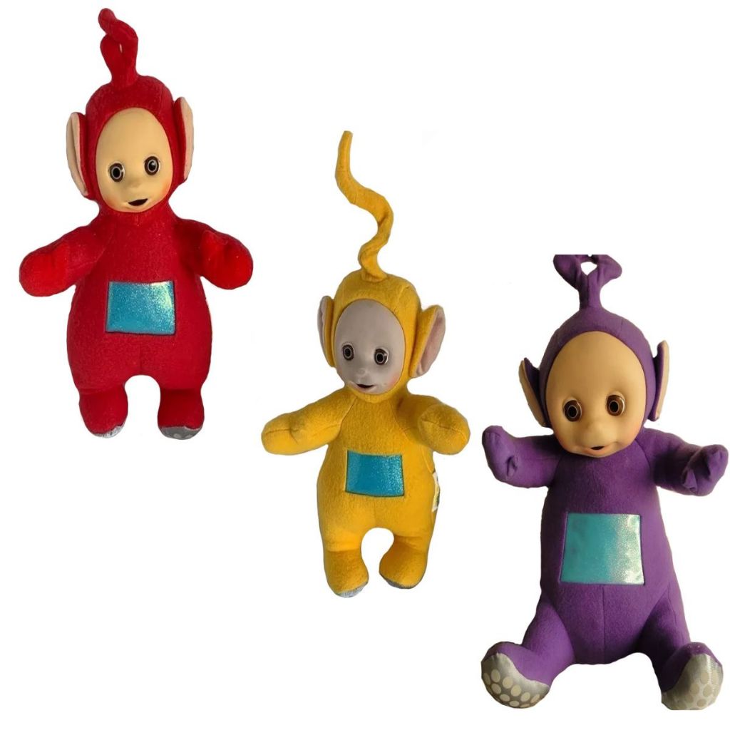 Kit 3 Bonecos Teletubbies Com os Personagem Amarelo,Vermelho e Roxo ...