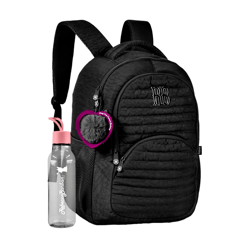 Mochila Rebecca Bonbon Com Estojo E Squeeze Escolar Infantil Menina