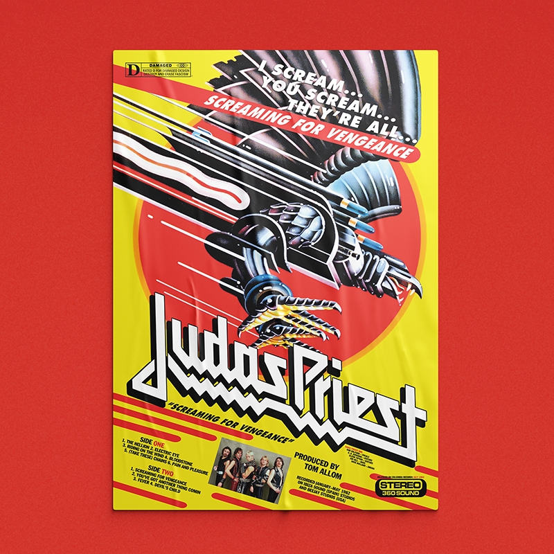 Heavy Metal Fabric Banner Judas Priest Screaming For Vengeance
