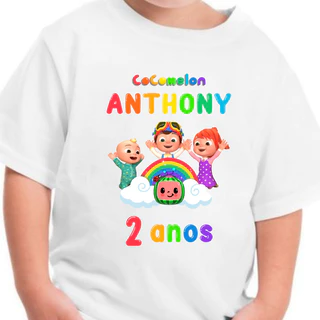Camiseta Aniversário COCOMELON personalizada com nome e idade - Festa Tema Infantil ZLprint