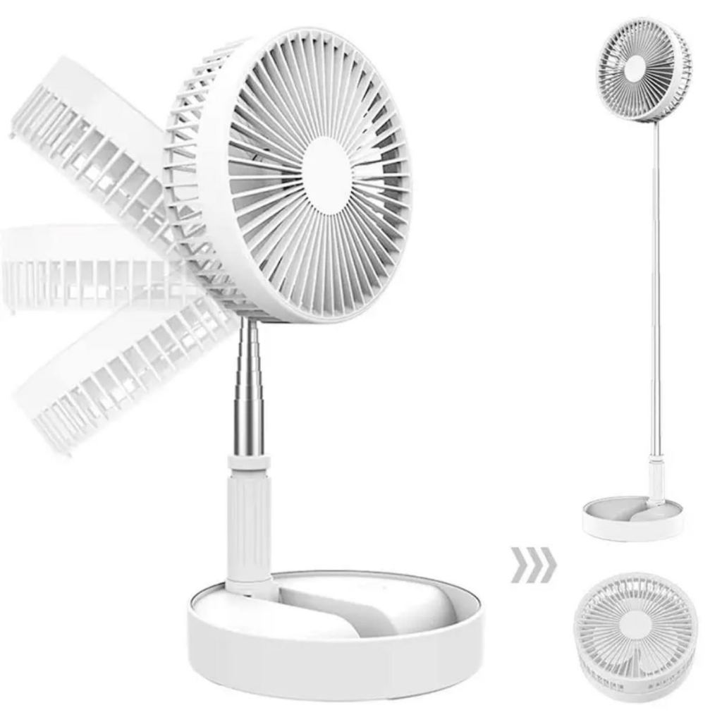 Mini Ventilador Portátil Silencioso Dobrável 7200mah Retrátil Usb Blogueira Recarregável Ultra Silencioso