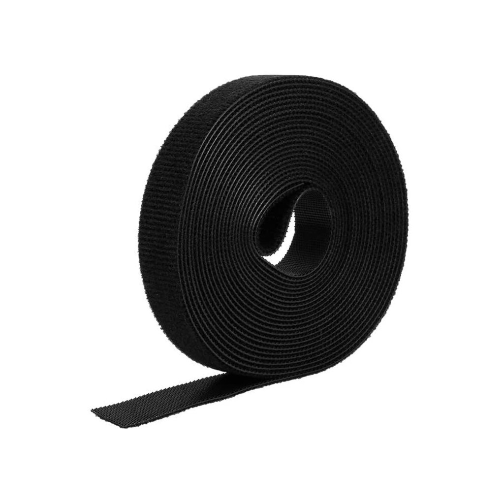 Organizador de Cabos e Fios Abraçadeira Dupla face 20mm X 3 Metros Prendedor - preto e azul