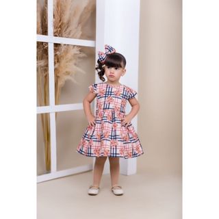 Conjunto Kit Bata Azul Marinho Vestido Xadrez Vermelho Veneza Laço Vermelho  Juvenil Infantil Bebê Fazenda Escocesa Índigo Trend - Índigo Trend