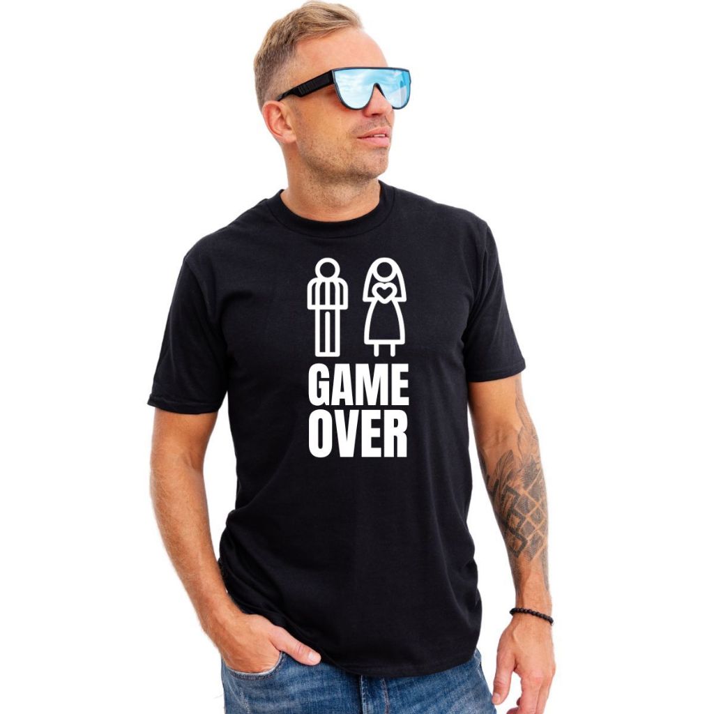 Camiseta Game Over Casamento Meme 100% algodão