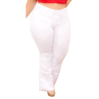 Calça Legging Branca Enfermagem Plus Size Em Suplex