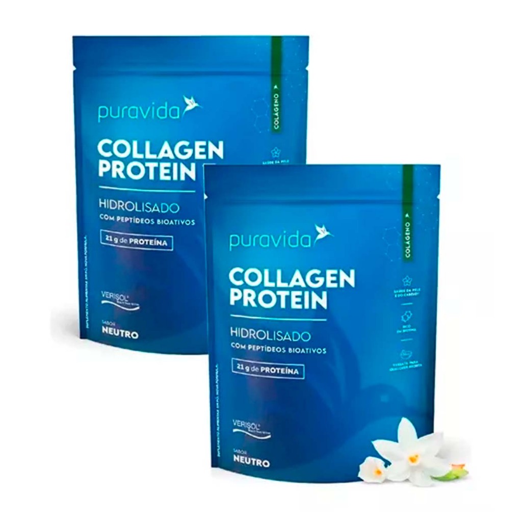 Kit 2x Collagen Protein Longevity Drink Verisol 450g Puravida