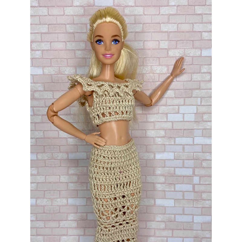 Roupa Para Boneca Barbie Curvy Em Crochê