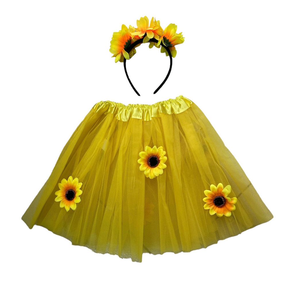Flores Saia De Tule Amarela Girassol Fantasia Trajes De Girasol