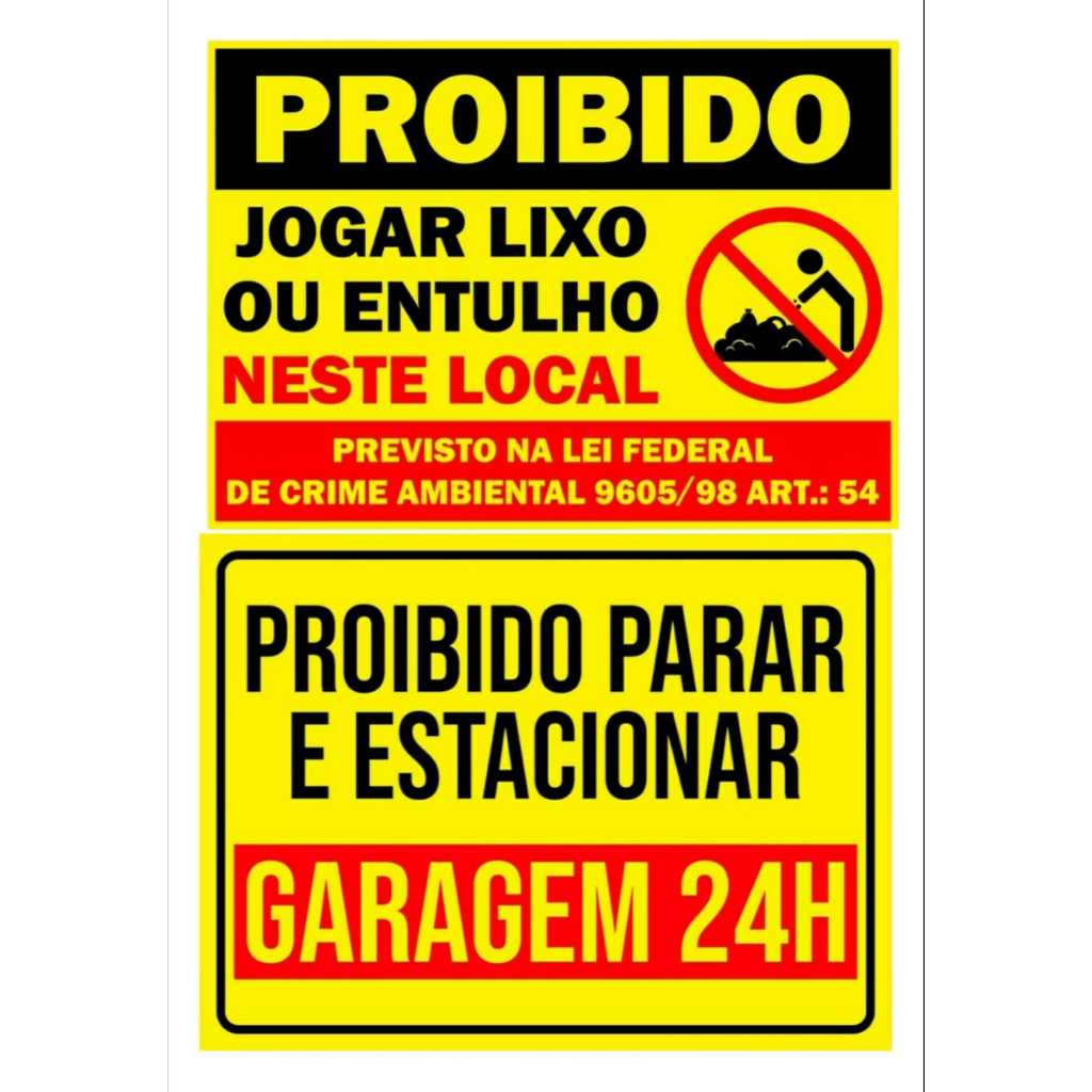 Placa Não Jogue Lixo Neste Local Por Favor Proibido 30x40cm