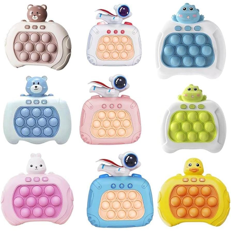 Pop it Mini Gamer Brinquedo Console Anti Stress Eletrônico astronauta urso hipopótamo patinho menino menina