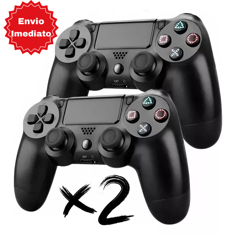 Combo 2 Controles Sem Fio Manete Compatível PS4 e PC com N/f e Garantia Play 4 Envio Imediato