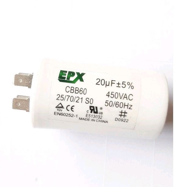Capacitor Permanente Cbb60 (20uf X 450volts) 50/60hz 450vac