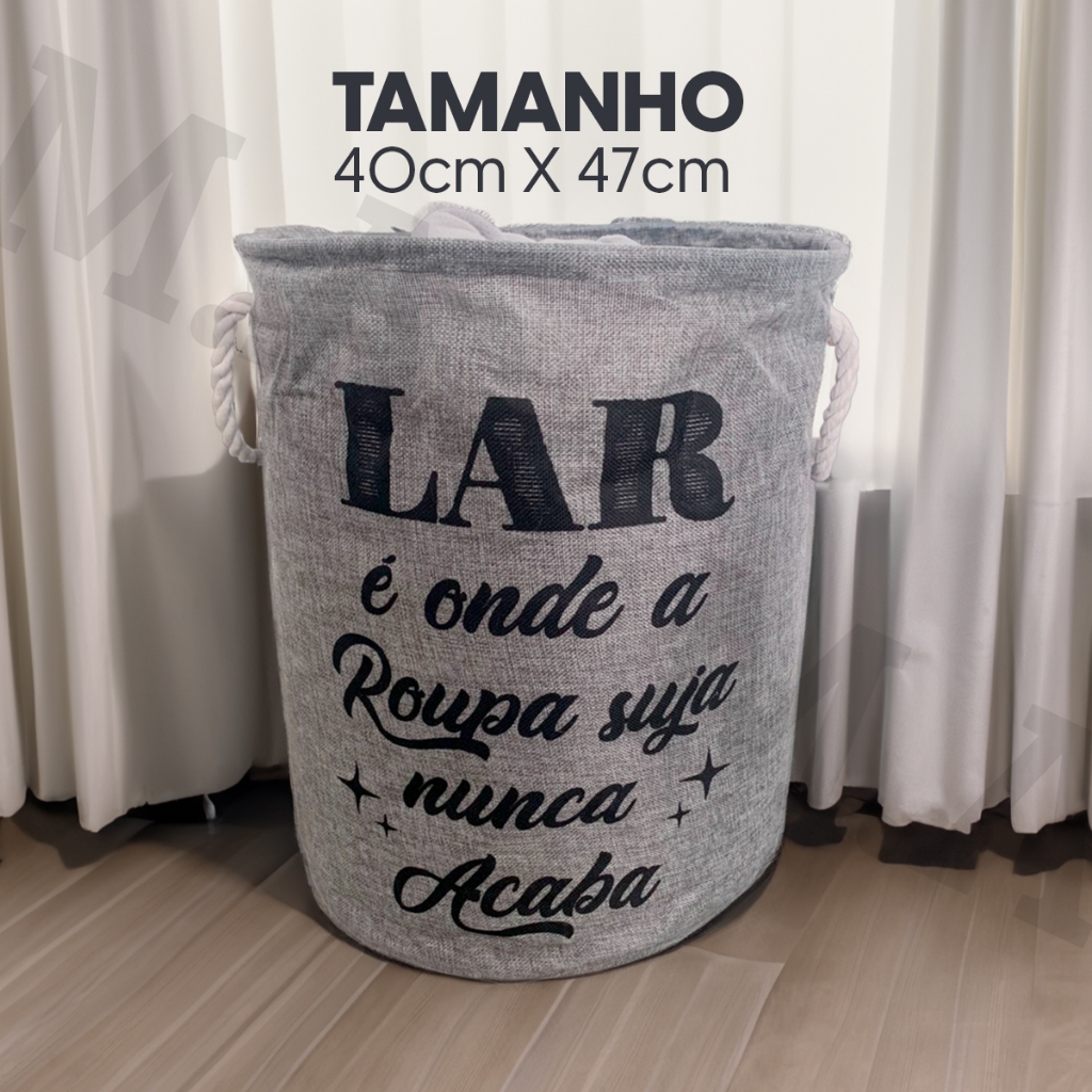 Cesto de Roupa Suja Organizador Inteligente Multiuso Dobrável Tecido 60l