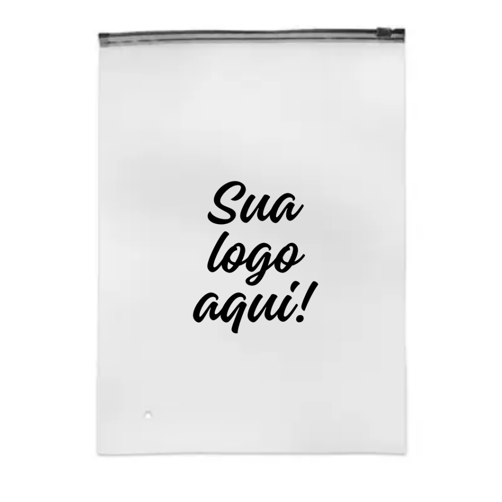 Ziplocks Reutilizáveis Personalizados Saco Plástico Fosco Trilho Zip Embalagem Roupa 50un