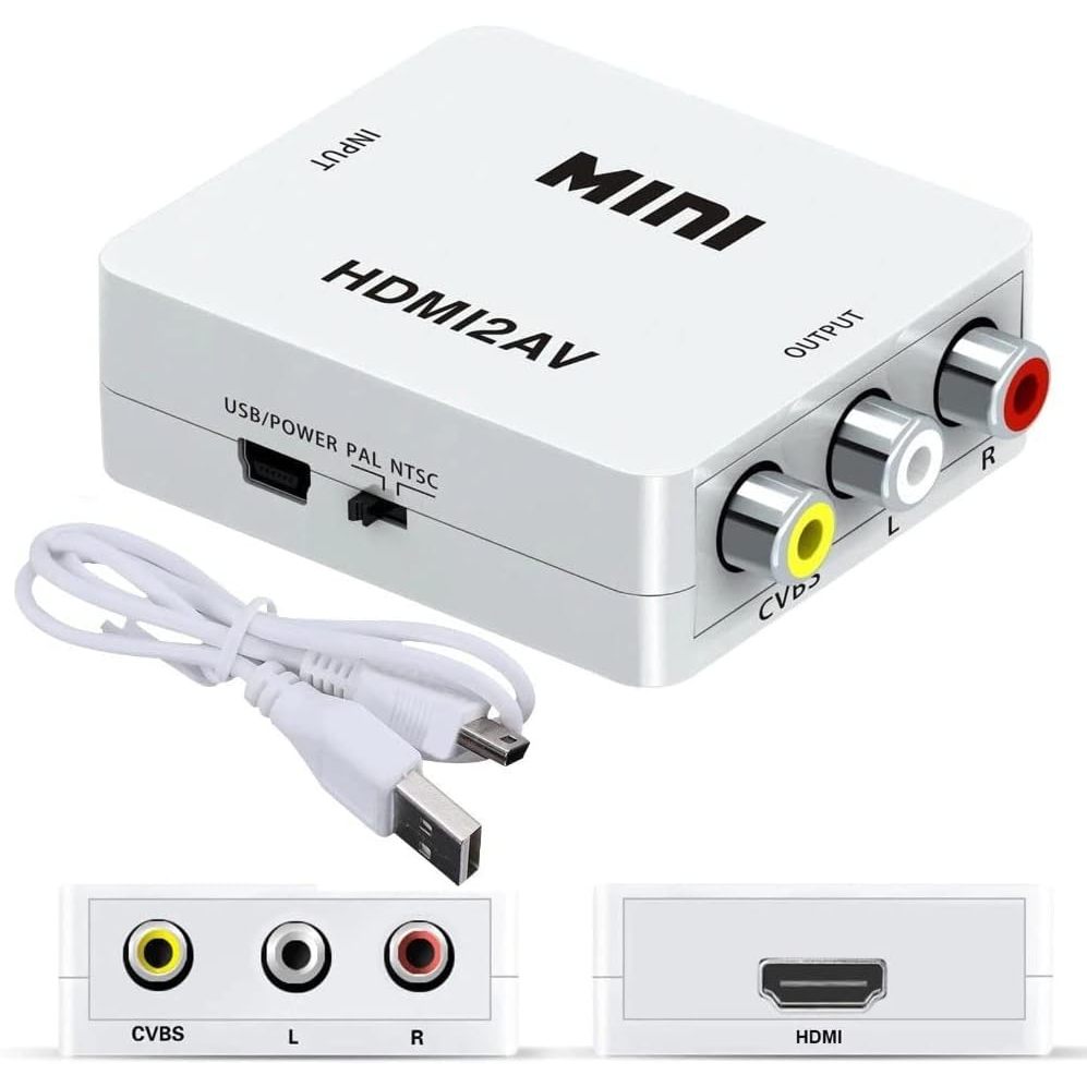 Adaptador Conversor Hdmi P/av Rca Audio Vídeo Tv Antiga Tubo Hdmi2av