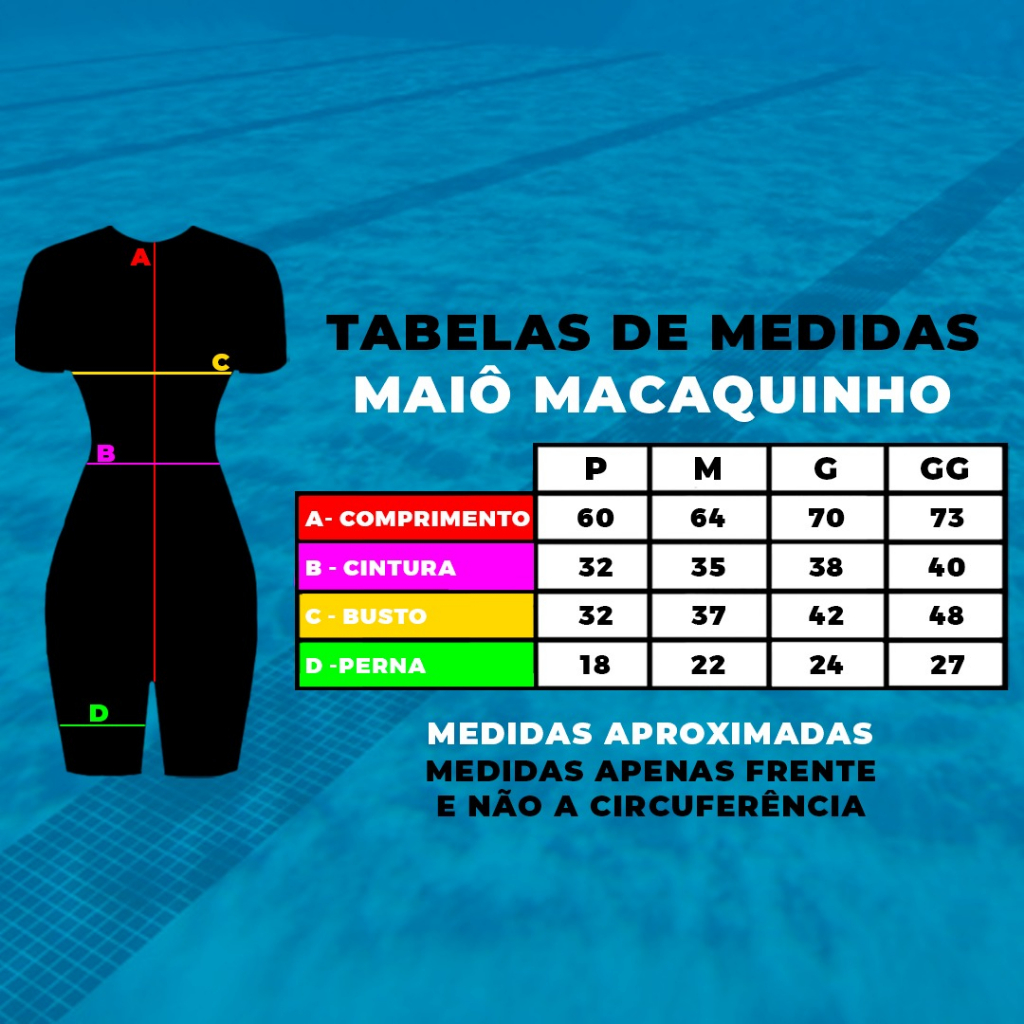 Maiô Macaquinho Plus Size Hidroginástica e Natação