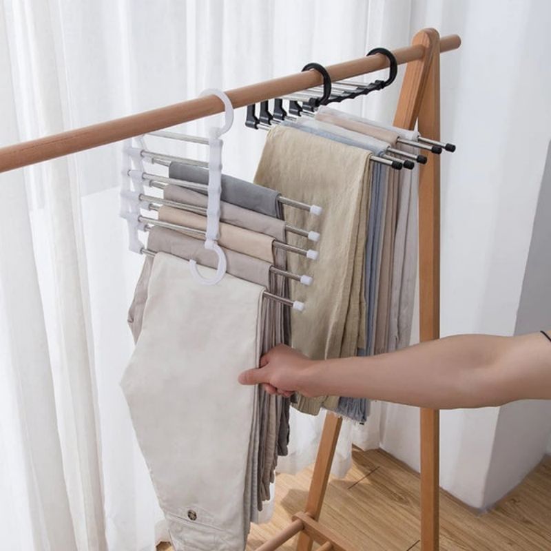 Cabide Para Calças Shorts Bermudas Gravatas Inox 5 Divisórias Cabideiro ...