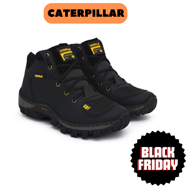 Bota Coturno Caterpillar Masculina Sola De Borracha Costurada Confortável Adventure Para Trabalho Ou Moto