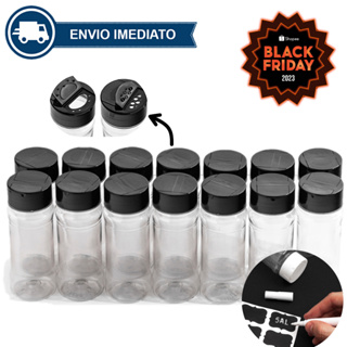 Kit 16 Potes Tempero para Cozinha + Caneta e Etiquetas Envio Veloz