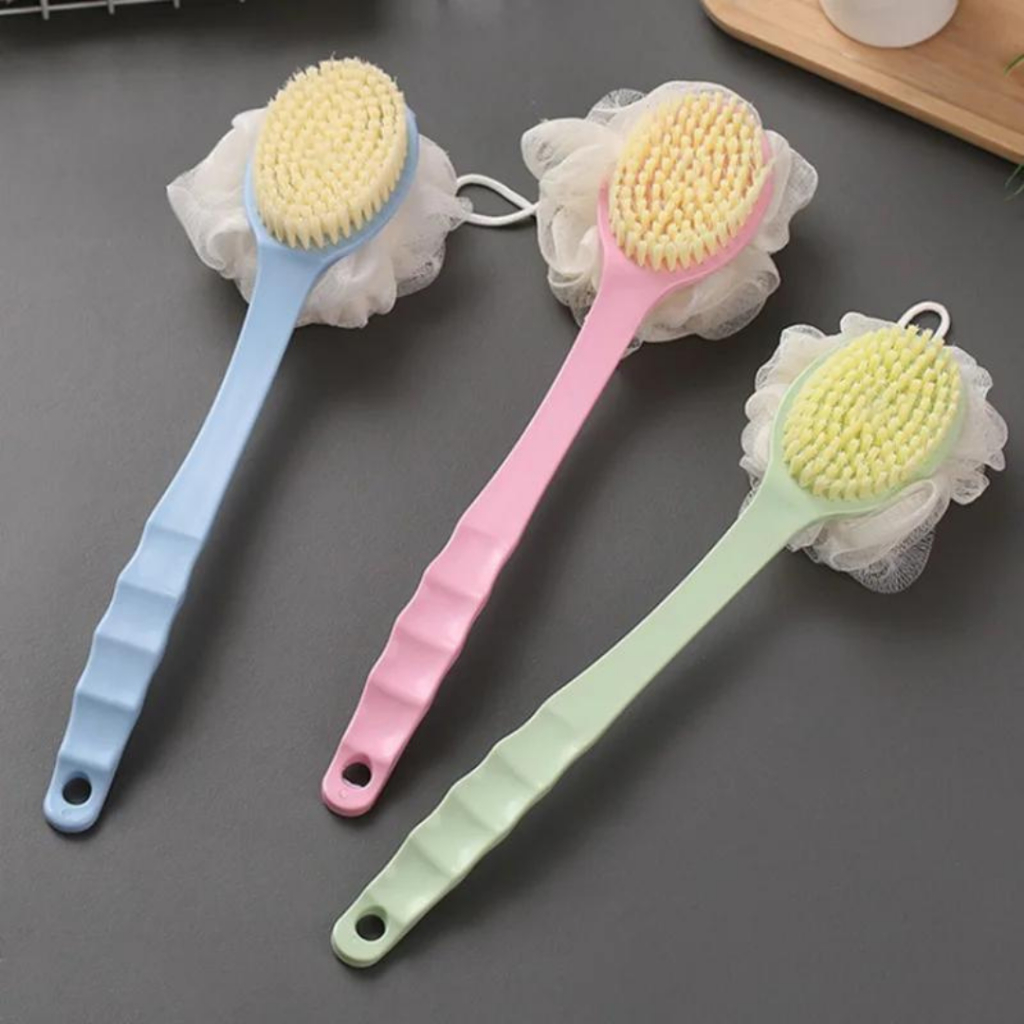 Escova De Banho Com 2 Em 1 Para Esfregar As Costas