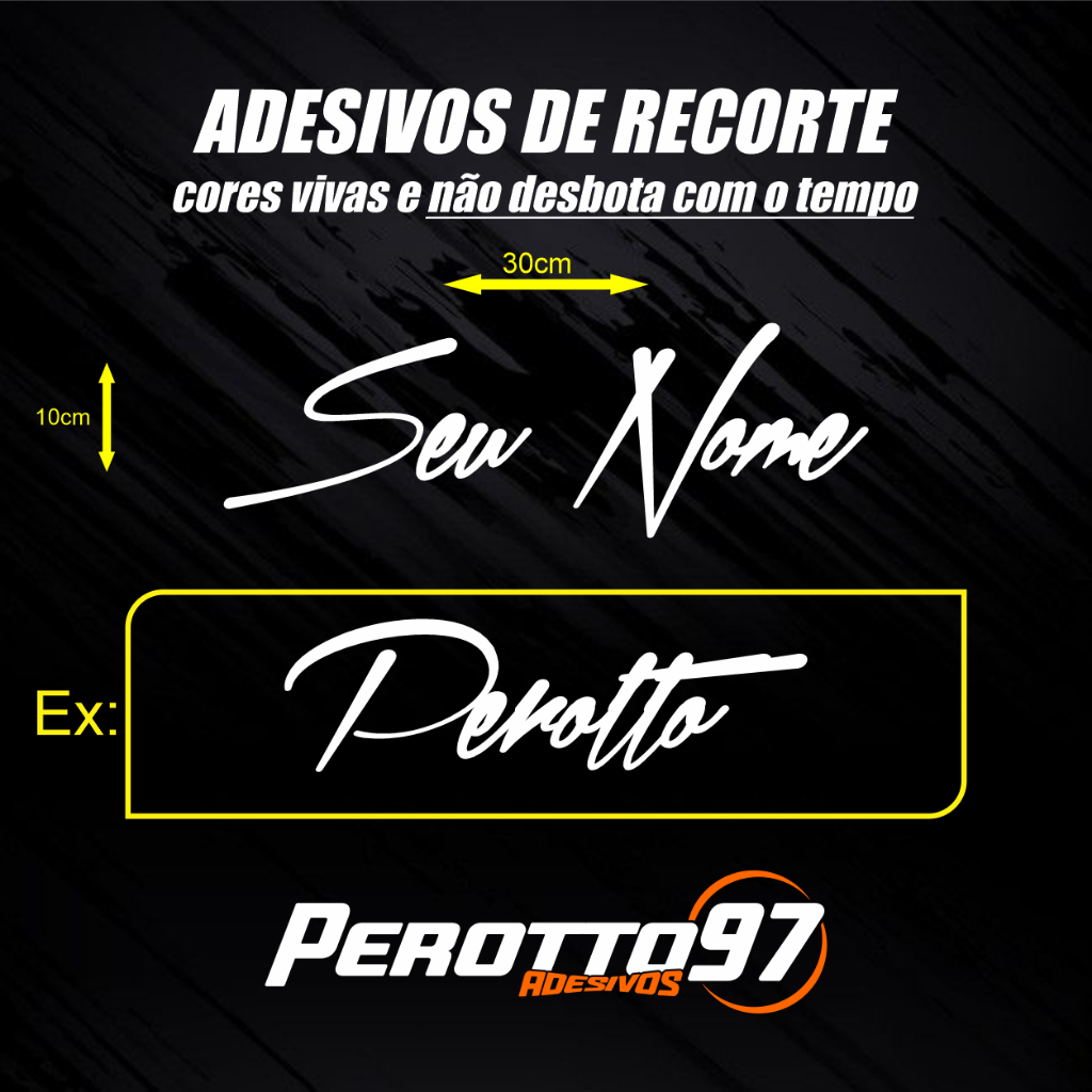 Adesivo letreiro personalizado 30X10 com seu sobrenome, nome da ...
