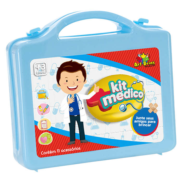 Brinquedo Kit Dentista Infantil Médico Doutor Didático - Azul