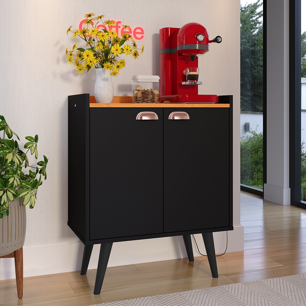 Buffet Aparador 2 Portas Linea Prateleira Organizadora Decoraçã para Cozinha Sala Estar Jantar Estilo Retrô