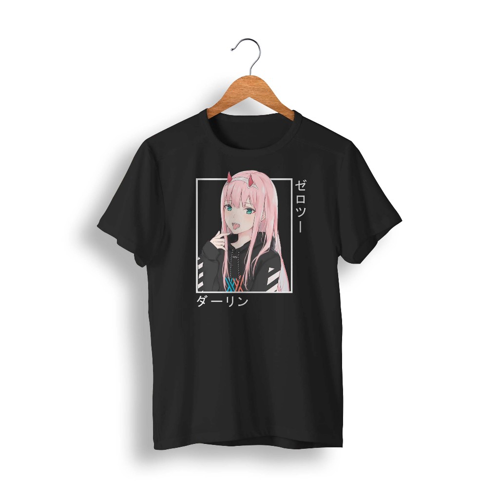 Camiseta ALGODÃO preta Anime Zero Two Darling in the Franxx