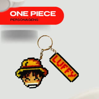 One Piece em Pixel Art (Chaveiro e Imã) - Hama/Perler/Artkal Beads 2.6mm
