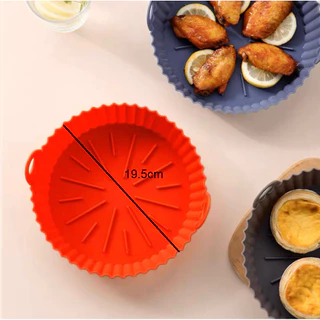 Forma Cesto de Cozimento 19.5x16x5.5cm Air Fryer Redonda de Silicone Assadeira Flexível Reutilizável Forro AirFryer em Oferta na Shopee