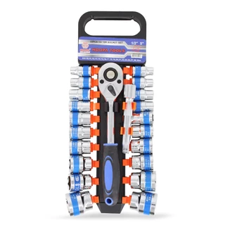 Jogo Ferramentos De Soquete Catraca 1/2 22 Pçs Carros Stels