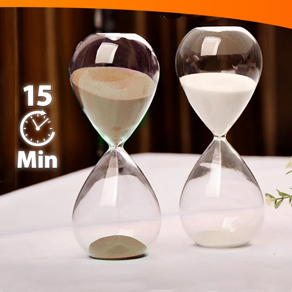 Ampulheta de Vidro Decorativa Várias Cores 15 Minutos