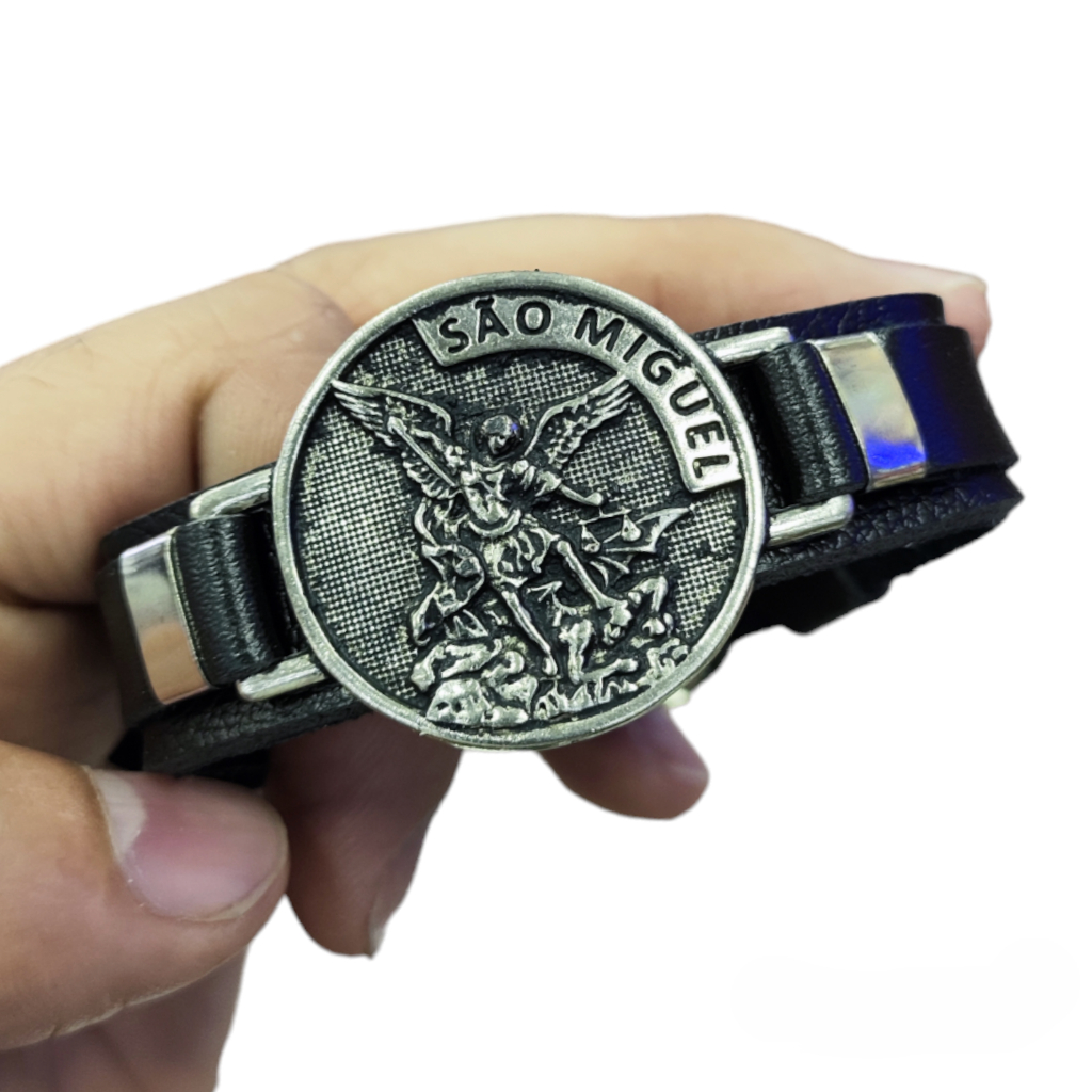Pulseira de São Miguel couro