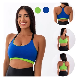 Kit 3 Top Dupla Cor Costa Nadador Fitness Sustentação Para Malhar Crossfit Academia