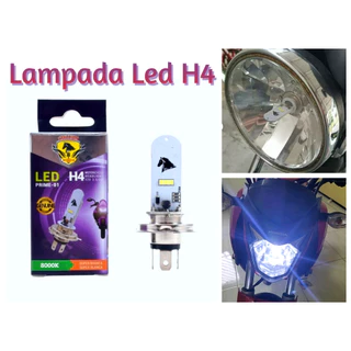 Lâmpada Stalion Moto H4 Super Led Efeito Xenon 8000k Cg Ybr Cb fazer cb 500