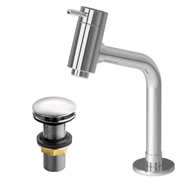 Torneira de Inox Cromada Para Cuba Baixa, cuba de sobrepor, lavatorio e banheiro