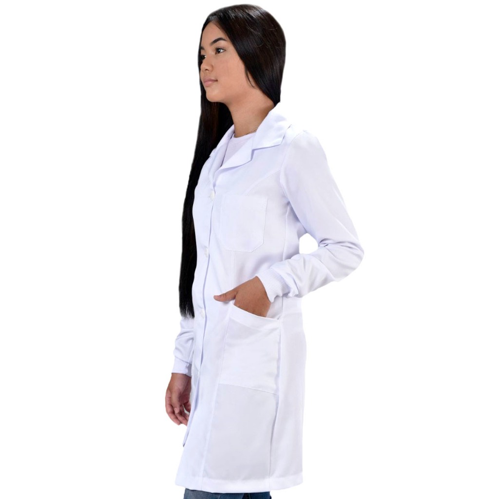 Jaleco Feminino Gabardine Com Punho