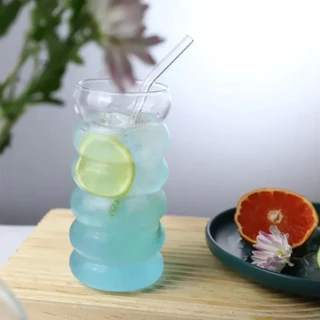 Copo de Vidro Com Tampa e Canudo para Bebidas - 480ml