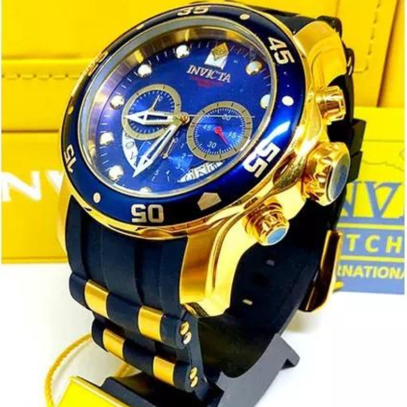 Rel gio Invicta Pro Diver Banhado a Ouro 18K Silicone 15342