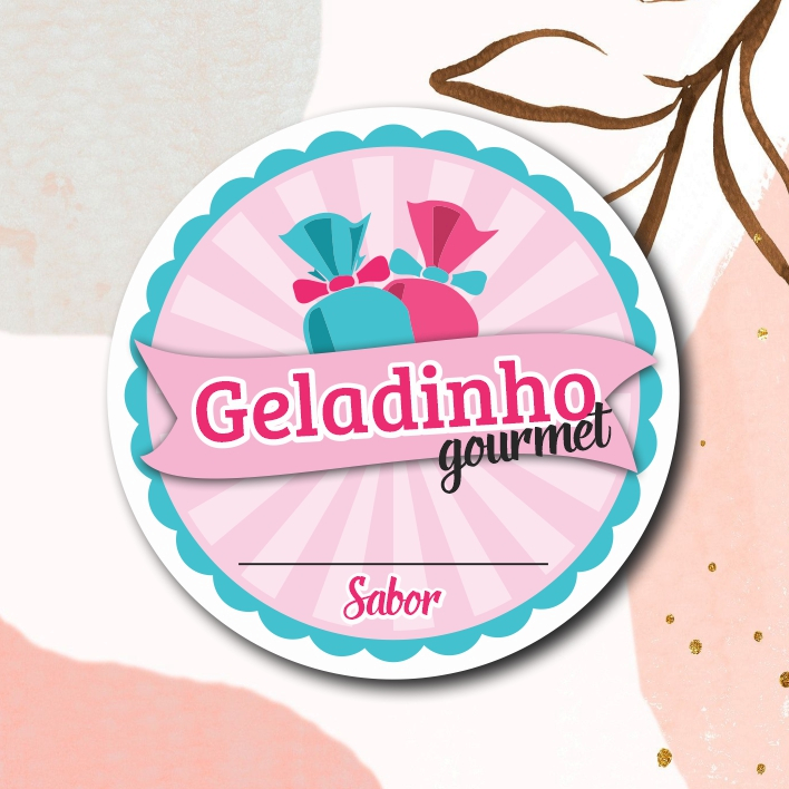 100 Adesivos Etiquetas em Vinil Personalizados para Geladinho Gourmet ...