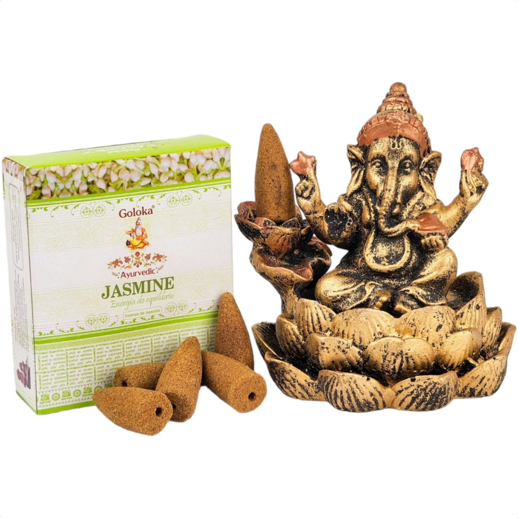 Incensiere per Coni Profumati a Riflusso - Ganesh
