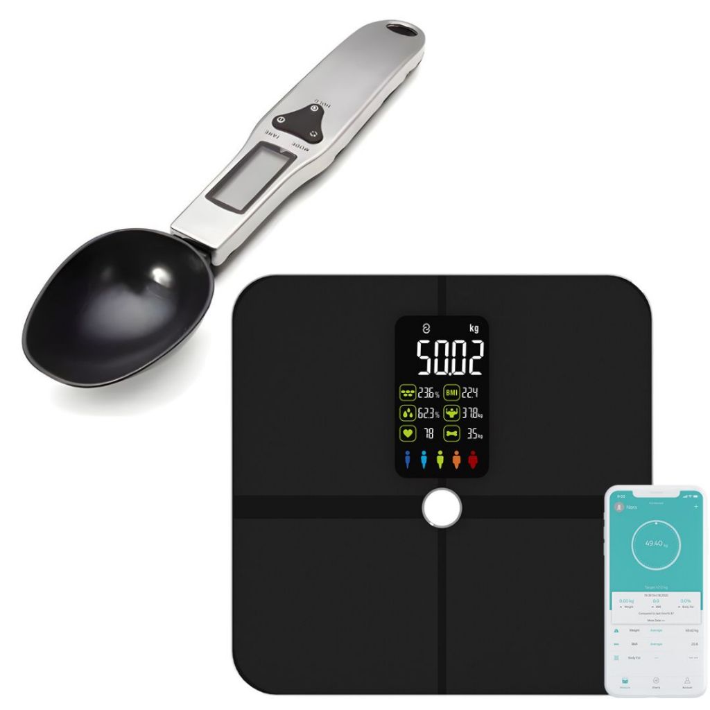 Balança Digital Bioimpedância WF02 + Balança de Colher BM-A10 Kit ...