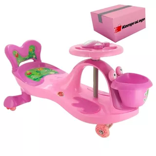 Carrinho Infantil Rosa Menina Barato Rolimã Volante Car Led
