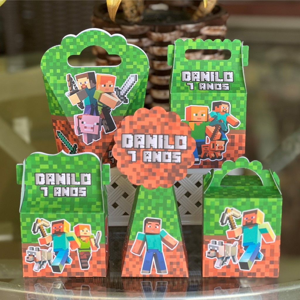 20 Personalizados Minecraft / pegue e monte | Shopee Brasil