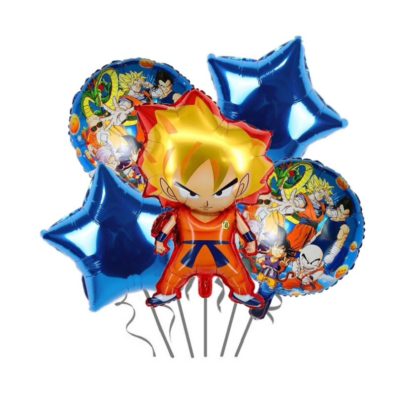Goku Super Sayajin Dragon Ball- Kit 5 Balões