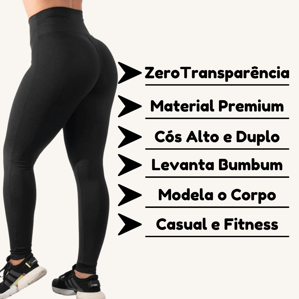 Kit 2 Calças Legging Lupo Sport Original Feminina Academia Leguin Legues  Fitness Levanta Bumbum - Preto+Marrom