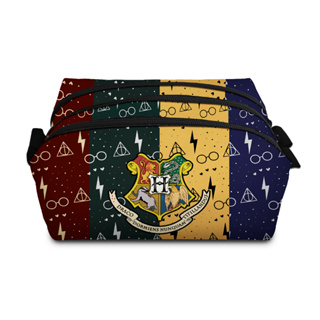 Estojo Escolar Triplo 3 compartimentos Harry Potter Casas de Hogwarts