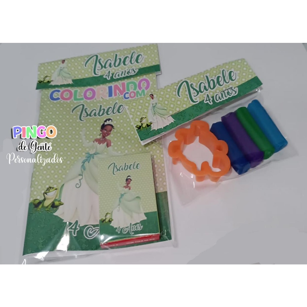 Kit de Colorir A Princesa e o Sapo Mochila Tinta Lembrança